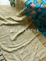Banarasi Georgette Kalamkari & Chikankari Saree | Kapaas Katha