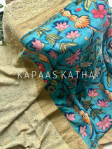 Banarasi Georgette Kalamkari & Chikankari Saree | Kapaas Katha