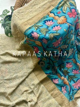 Banarasi Georgette Kalamkari & Chikankari Saree | Kapaas Katha