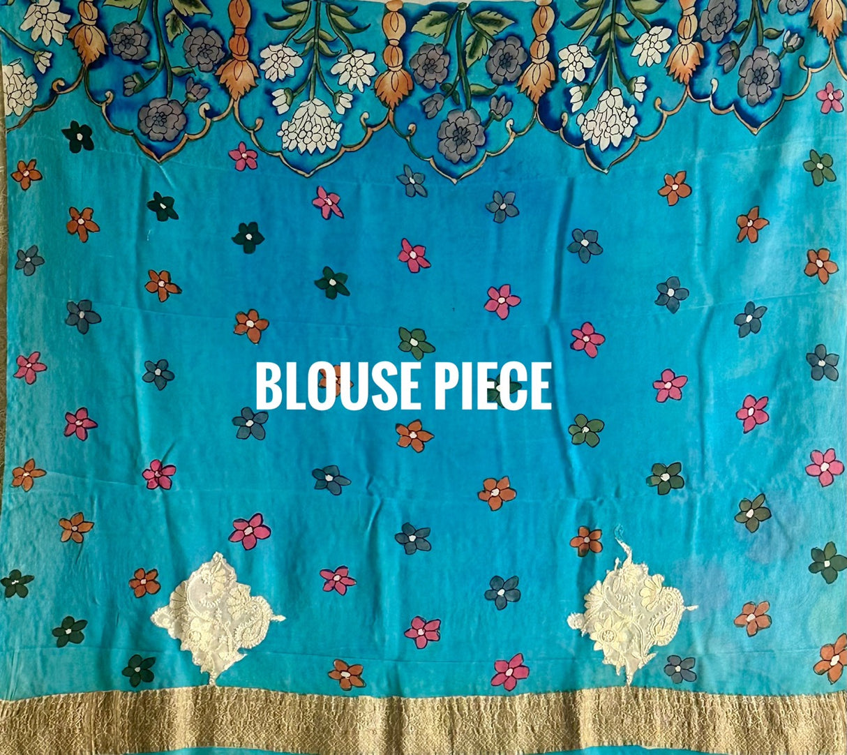 Banarasi Georgette Kalamkari & Chikankari Saree | Kapaas Katha