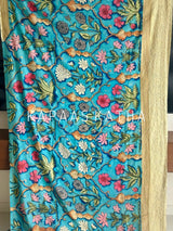 Banarasi Georgette Kalamkari & Chikankari Saree | Kapaas Katha