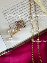The Ethereal Lotus Mother of Pearl Pendant Necklace & Earrings Set