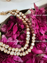 Buy 92.5 Silver Moissanite Polki Necklace Set | Katha of Jewels
