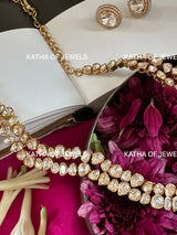 Buy 92.5 Silver Moissanite Polki Necklace Set | Katha of Jewels