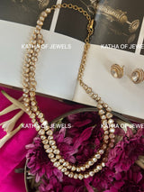 Buy 92.5 Silver Moissanite Polki Necklace Set | Katha of Jewels