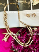 Buy 92.5 Silver Moissanite Polki Necklace Set | Katha of Jewels