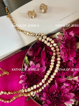 Buy 92.5 Silver Moissanite Polki Necklace Set | Katha of Jewels