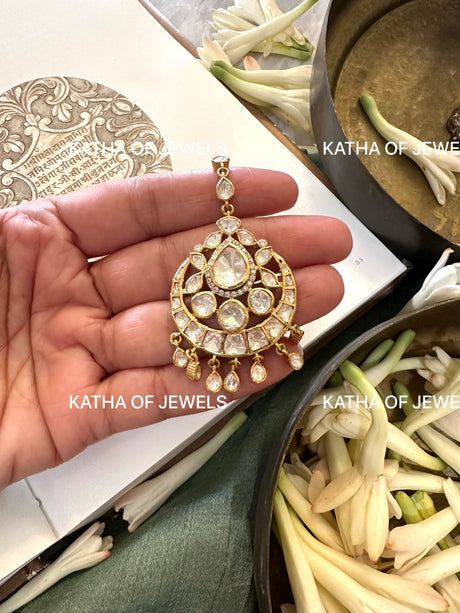 Buy Moissanite Polki Maangtika Online | Katha of Jewels