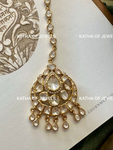 Buy Moissanite Polki Maangtika Online | Katha of Jewels