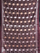 Banarasi Silk Bandhani Saree, Pure Silk Maroon Bandhani Saree, Silver Zari Bandhej Saree, Kapaas Katha Designer Sarees, Hand-Tied Silk Sarees Online