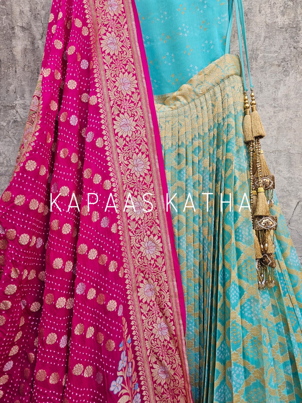 timeless-and-classic-pure-banarsi-georgette-bandhani-lehenga