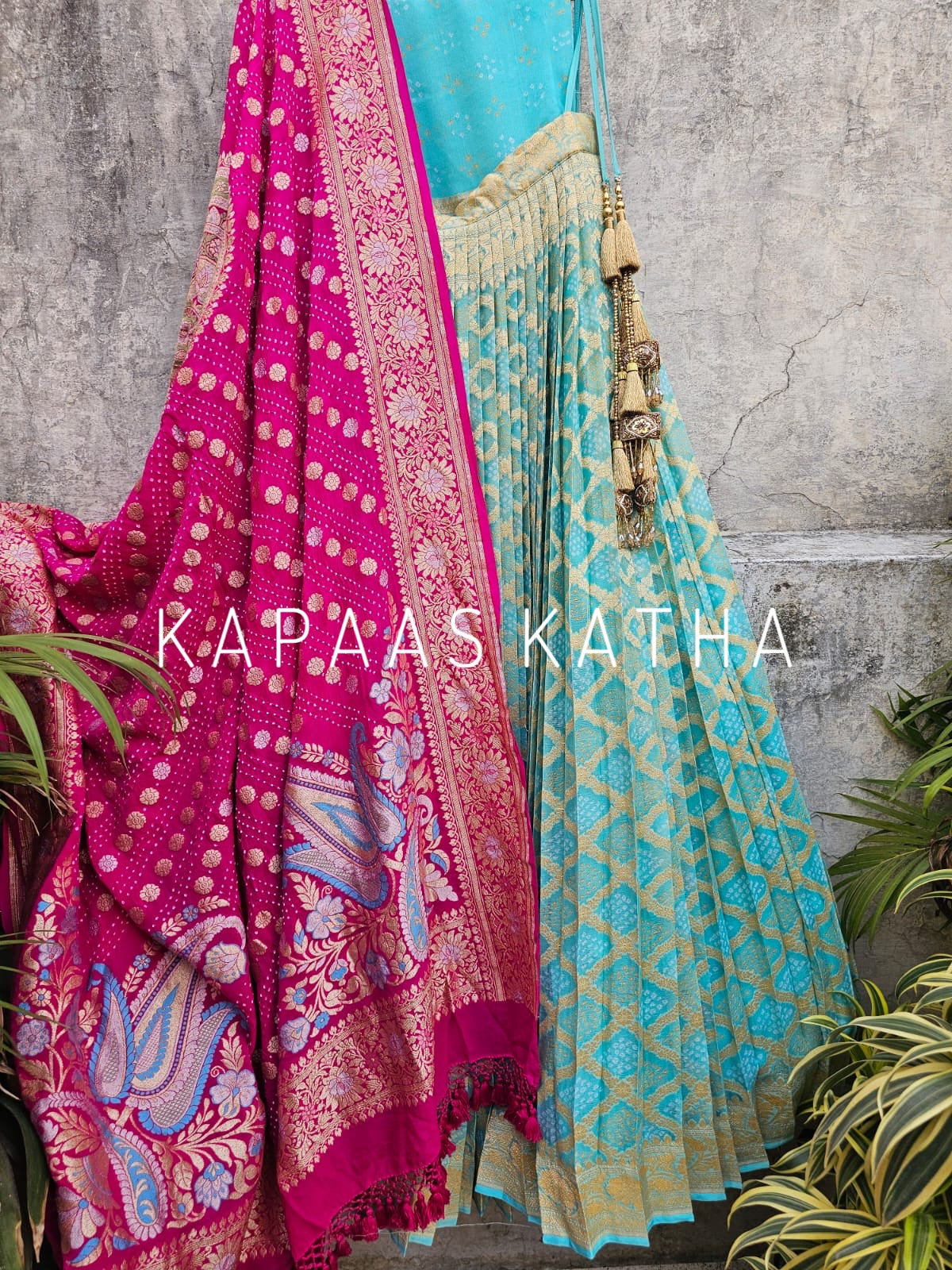 timeless-and-classic-pure-banarsi-georgette-bandhani-lehenga