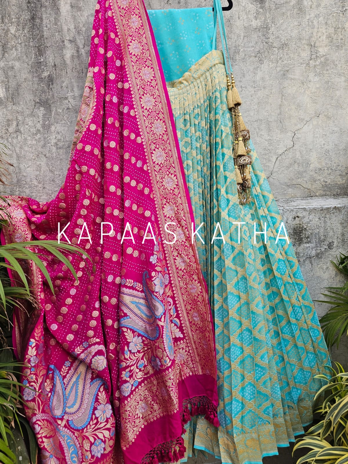 timeless-and-classic-pure-banarsi-georgette-bandhani-lehenga