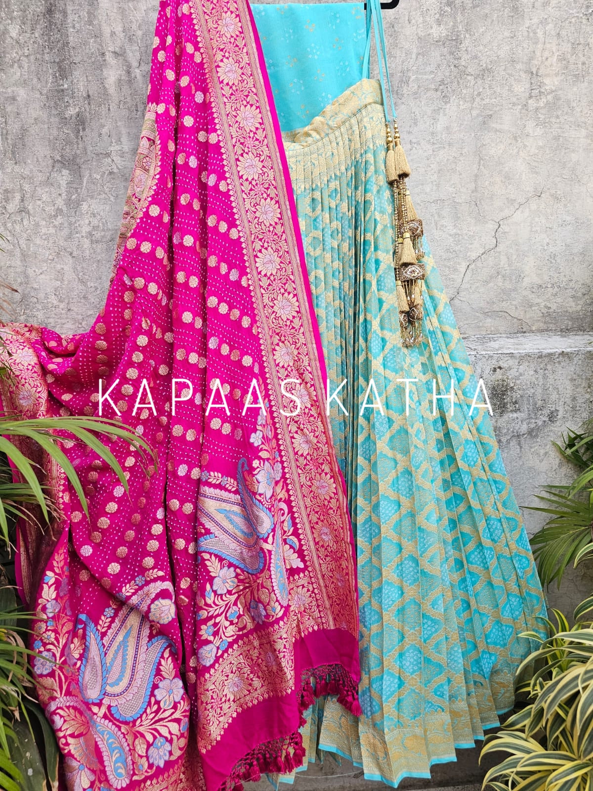 timeless-and-classic-pure-banarsi-georgette-bandhani-lehenga