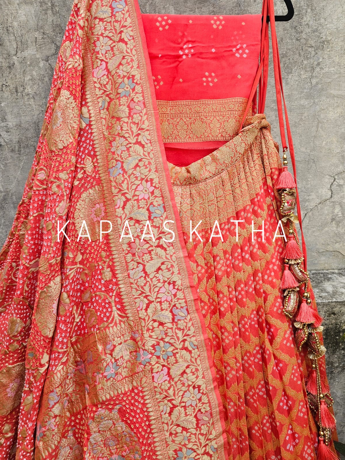timeless-and-classic-pure-banarsi-georgette-bandhani-lehenga