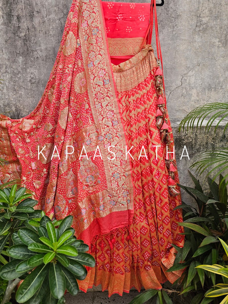 timeless-and-classic-pure-banarsi-georgette-bandhani-lehenga