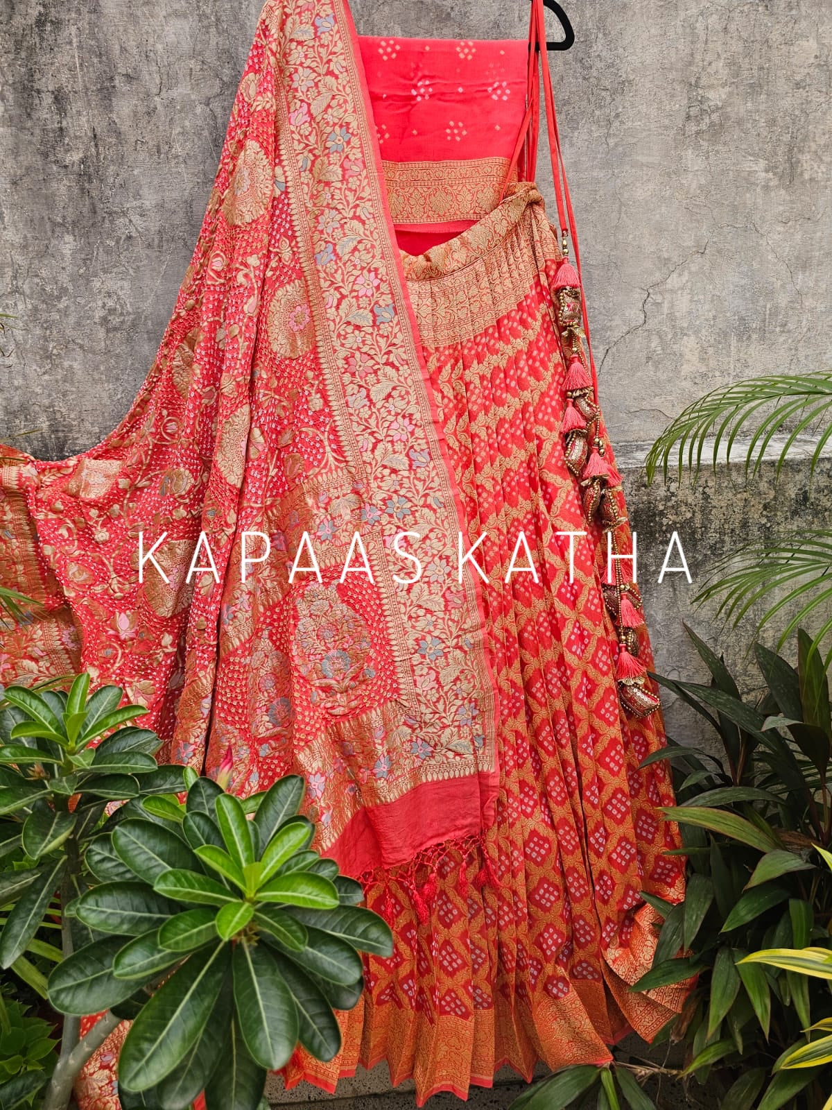timeless-and-classic-pure-banarsi-georgette-bandhani-lehenga