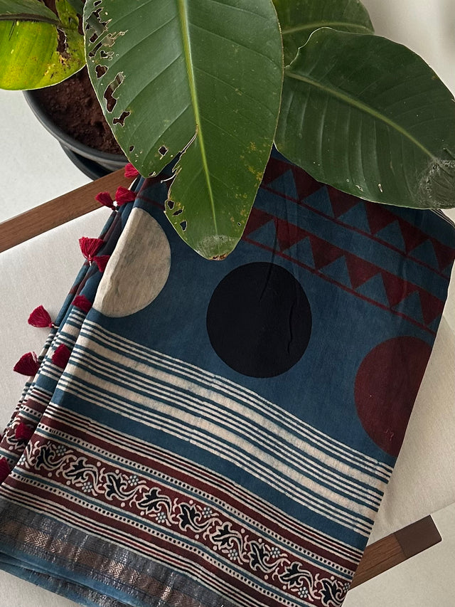 traditional-ajrakh-chanderi-saree
