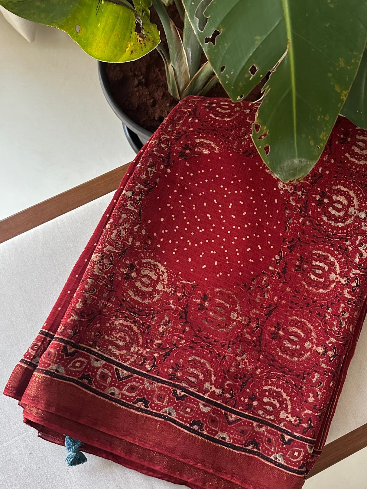 traditional-ajrakh-handblock-chanderi-cotton-drape