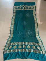 traditional-bandhani-turquoise-banarasi-georgette-dupatta