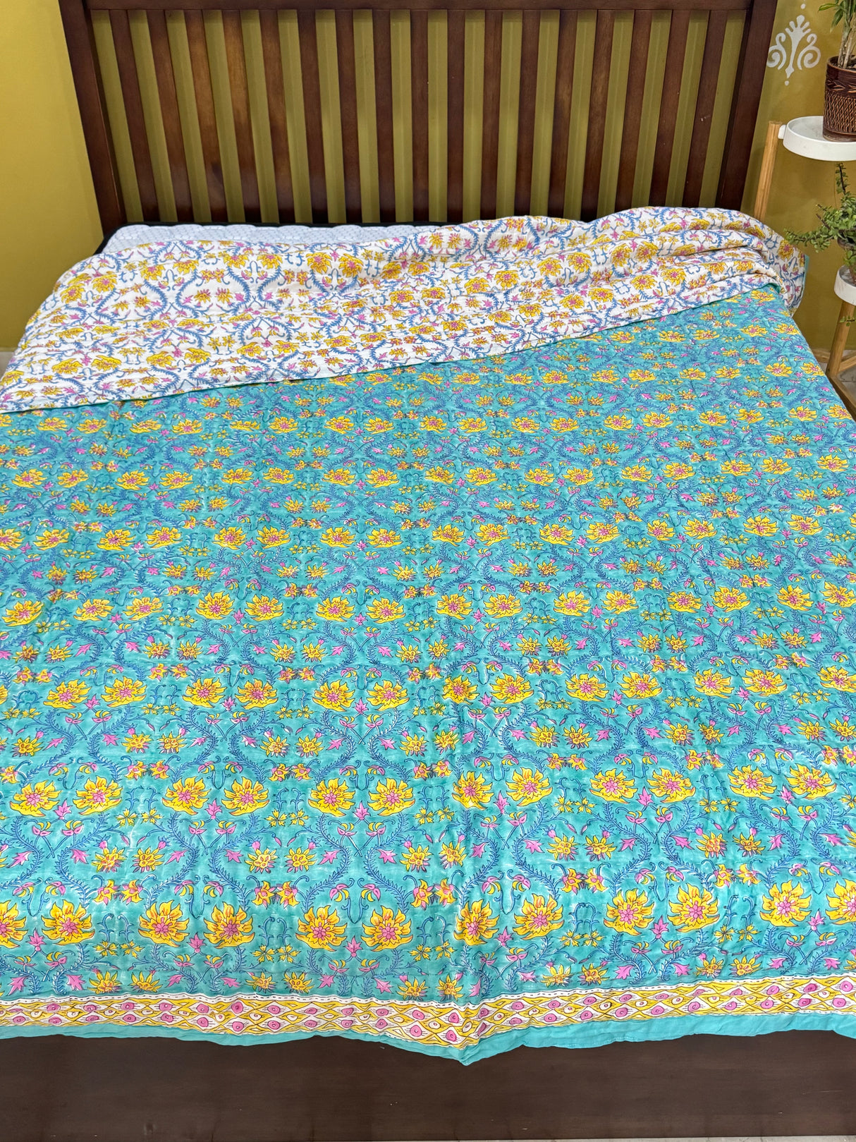 traditional-blockprint-quilt-with-blossom-theme