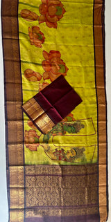 traditional-kalamkari-saree-with-lotus-motif-panel