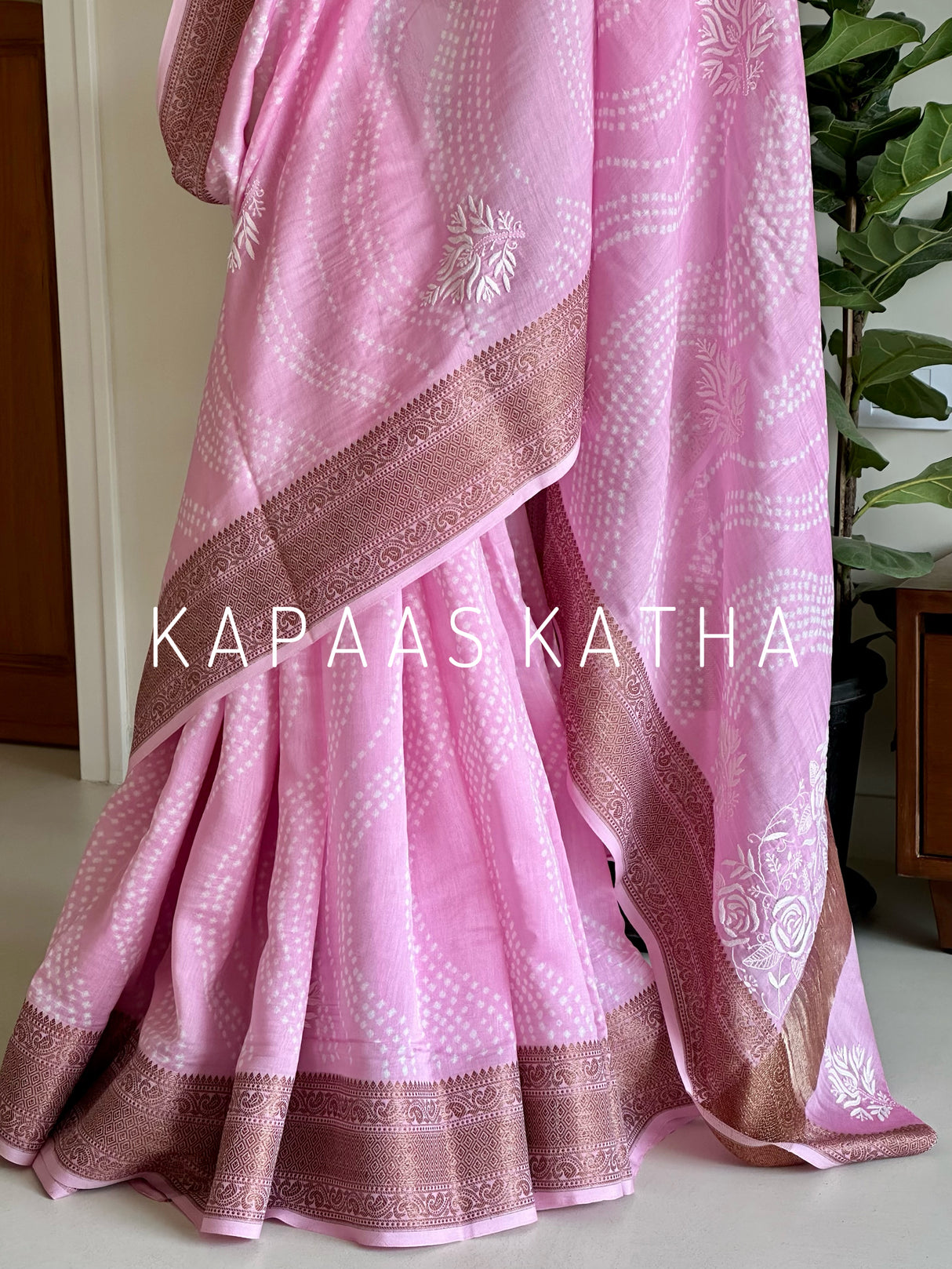 traditional-pearl-bandhani-chikankari-chanderi-cotton-saree