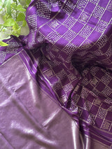 traditional-purple-bandhani-kanjivaram-saree