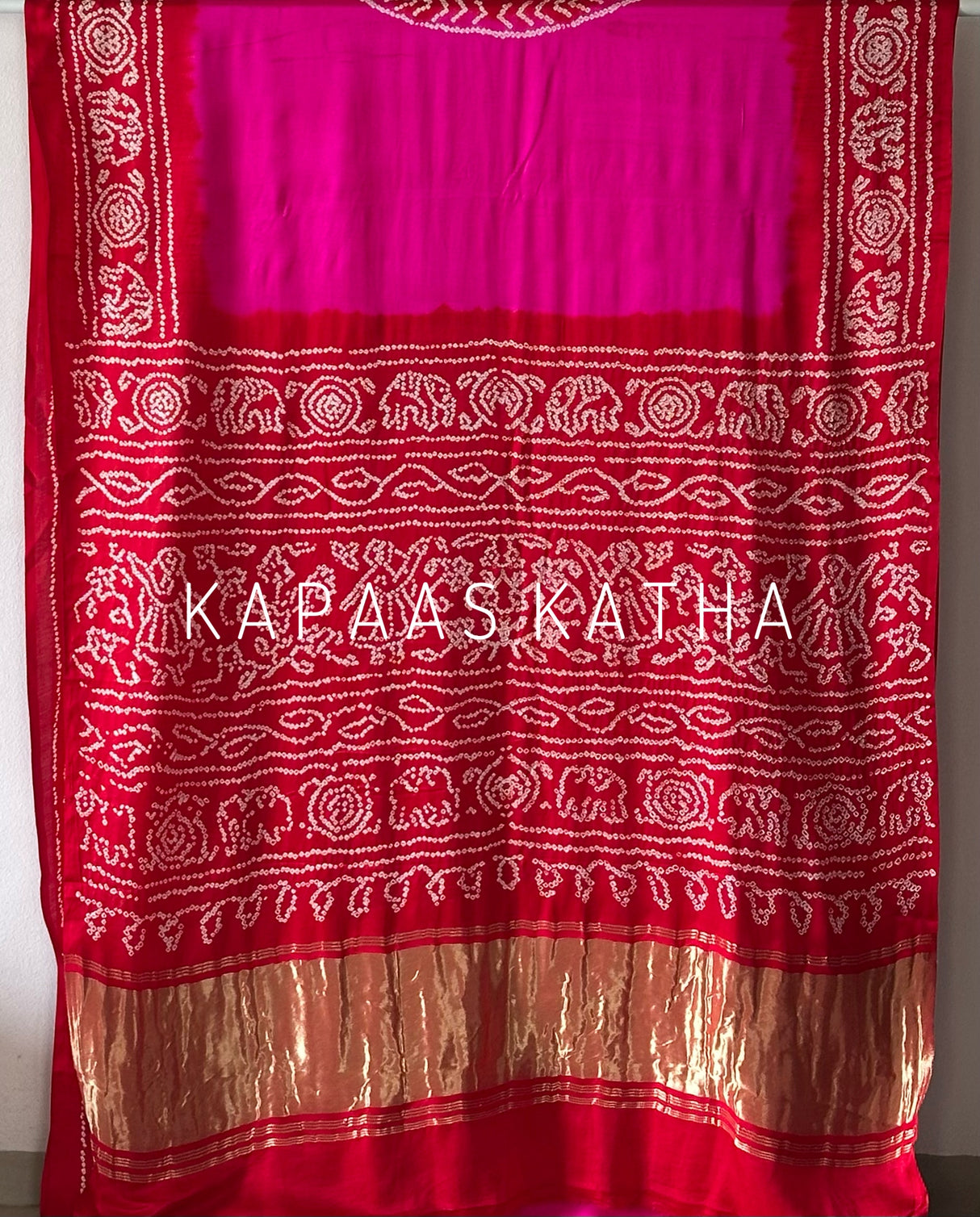 traditional-rani-pink-red-gajji-silk-bandhani-saree