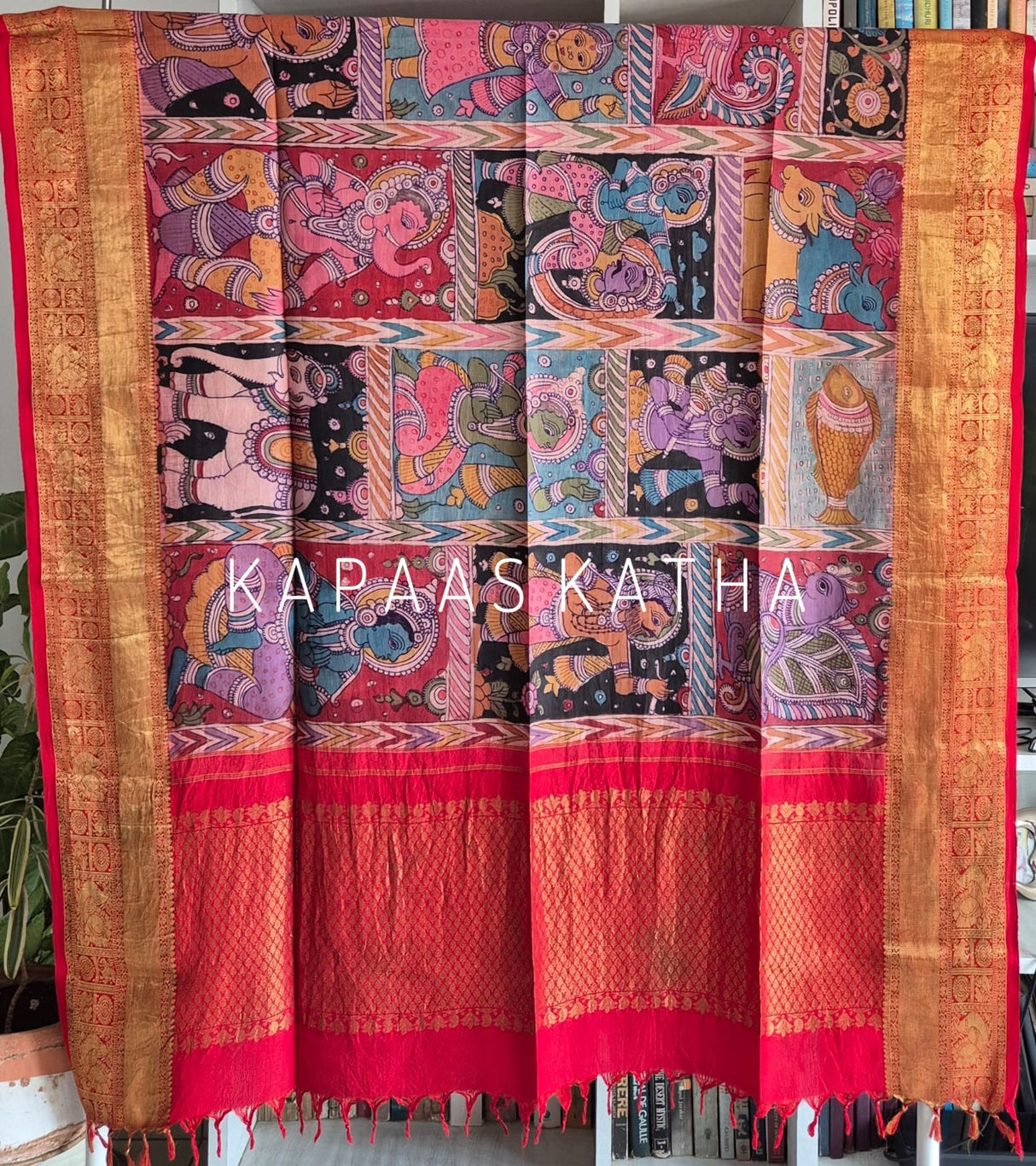 traditional-silk-memoir-kalamkari-kanjeevaram-silk-dupatta