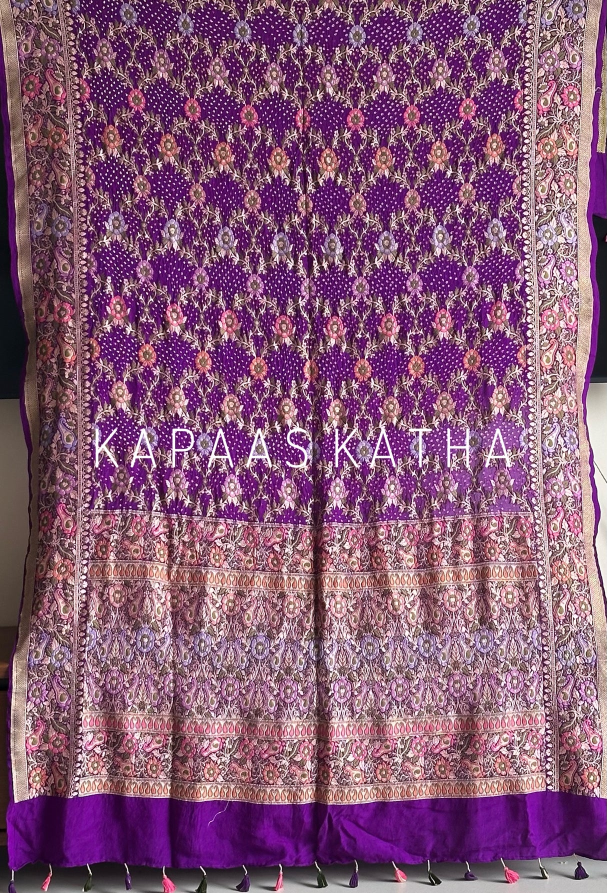 traditional-violet-pure-banarasi-georgette-bandhani-dupatta
