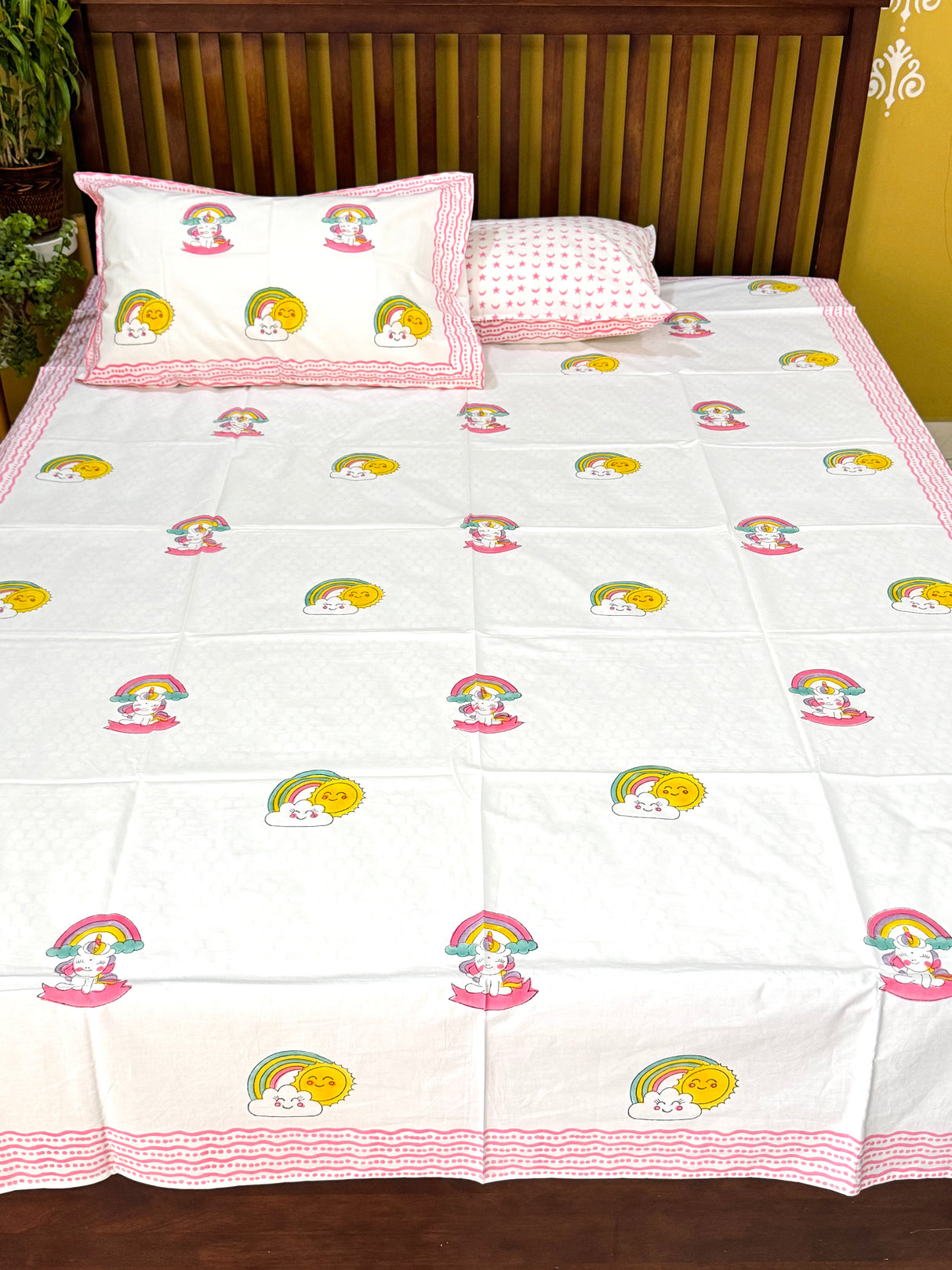unicorn-theme-block-printed-pure-cotton-kids-bed-sheet