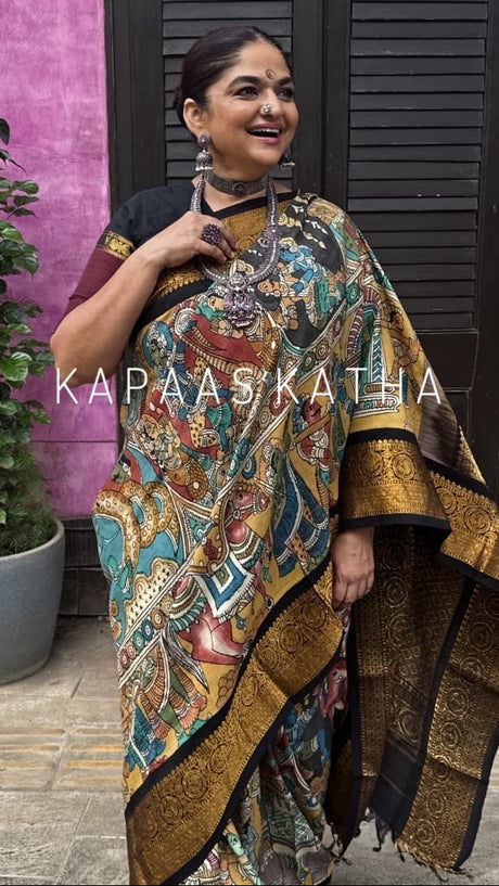 vasant-luxe-pure-kalamkari-kanjeevaram-silk-saree