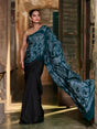 very-smart-and-stylish-habotai-silk-bandhani-saree-in-black-and-teal