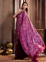 very-smart-and-stylish-habotai-silk-bandhani-saree-in-shades-of-plum