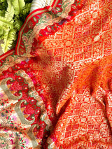 vibrant-orange-and-red-handloom-pure-banarsi-georgette-bandhani-saree