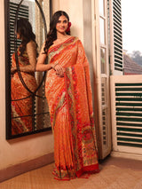 vibrant-orange-and-red-handloom-pure-banarsi-georgette-bandhani-saree