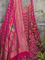 vibrant-rani-pink-pure-banarsi-georgette-bandhani-lehenga