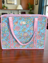 vibrant-sky-blue-pink-floral-block-print-handcrafted-tote-bag-style