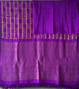 Violet Kanjivaram Silk Bandhani Saree