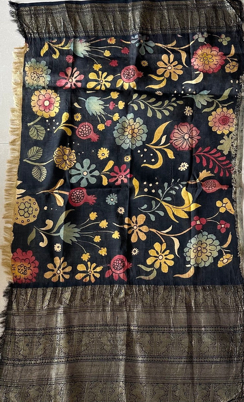 vrindavan-tales-theme-pure-kanjivaram-silk-kalamkari-saree