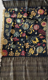 vrindavan-tales-theme-pure-kanjivaram-silk-kalamkari-saree