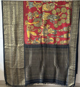 vrindavan-tales-theme-pure-kanjivaram-silk-kalamkari-saree