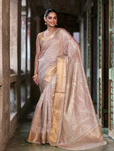 Whispered Echo Munga Silk Bandhani Saree with Red Bandhej