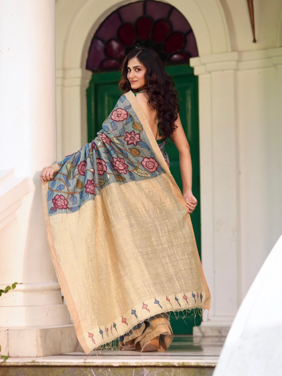 whispers-of-the-bloom-handloom-matka-silk-floral-kalamkari-saree