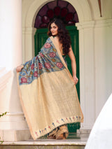 whispers-of-the-bloom-handloom-matka-silk-floral-kalamkari-saree