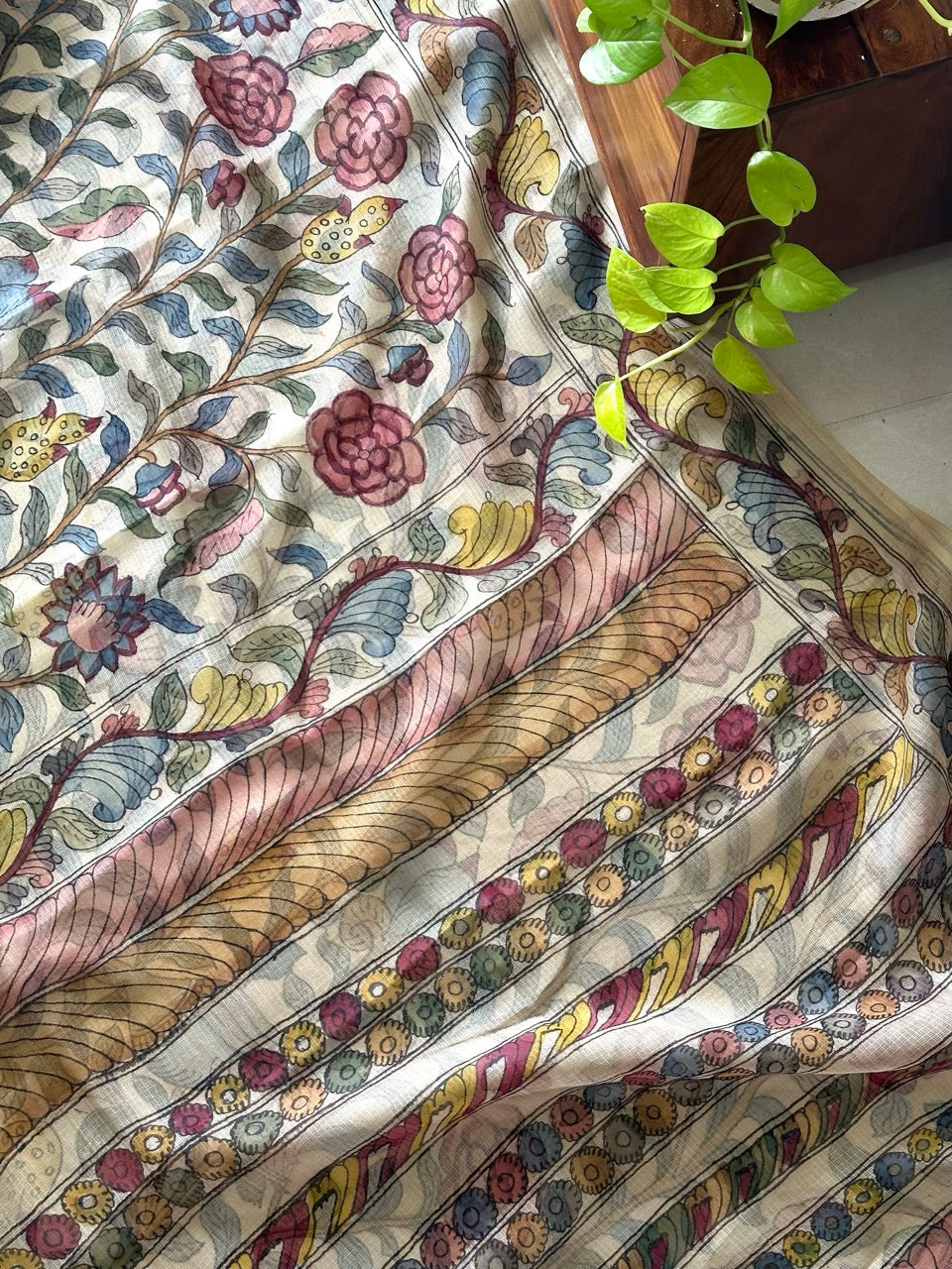 whispers-of-the-forest-handcrafted-kota-silk-kalamkari-saree