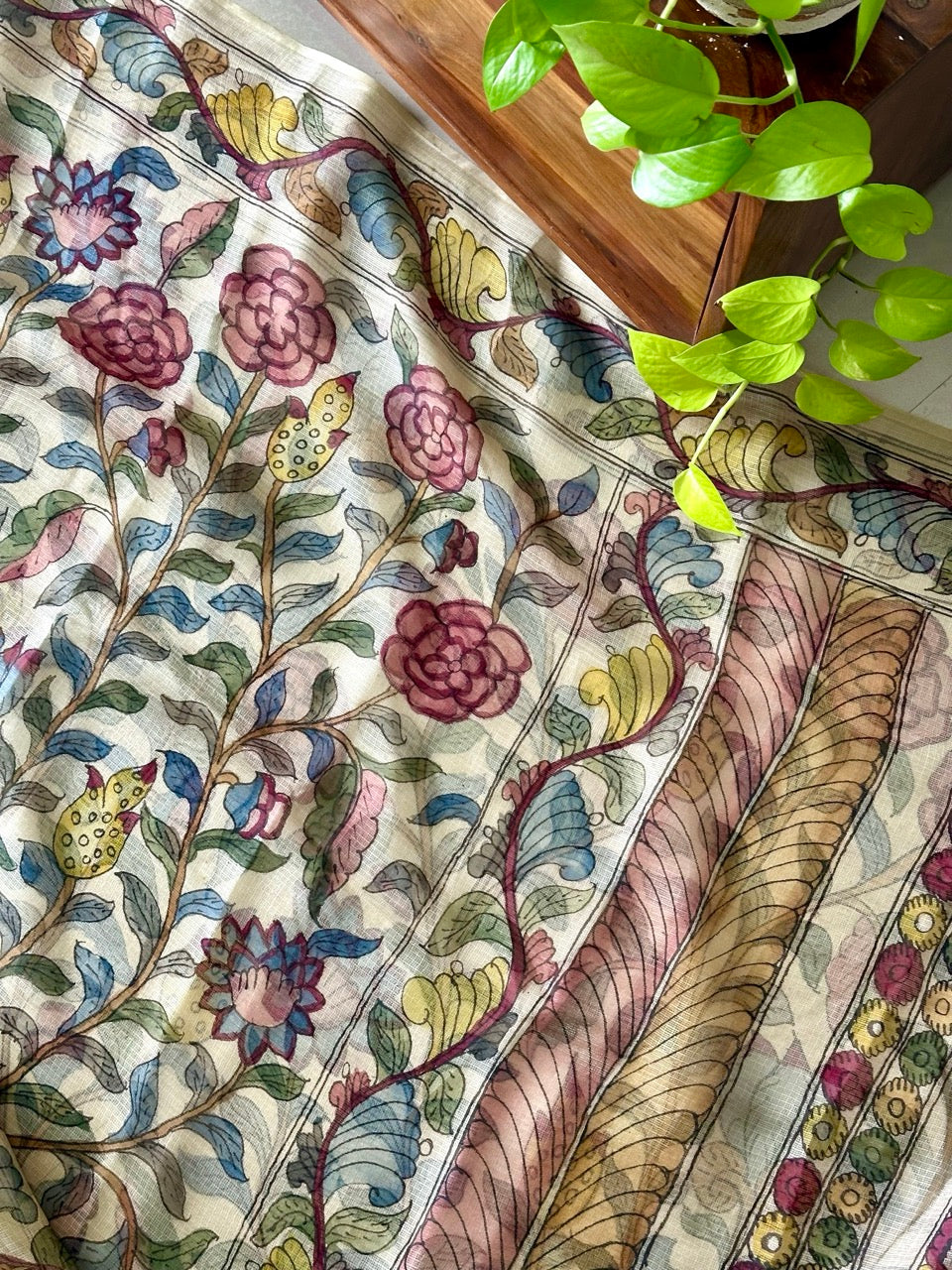 whispers-of-the-forest-handcrafted-kota-silk-kalamkari-saree