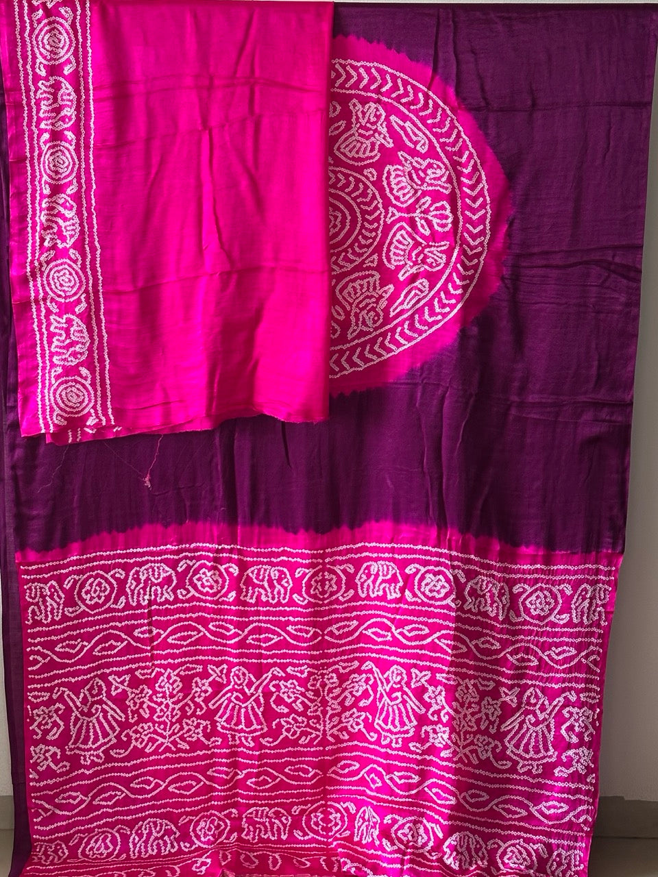 wine-magenta-and-pink-pure-gajji-silk-rasmandal-circle-bandhani-saree