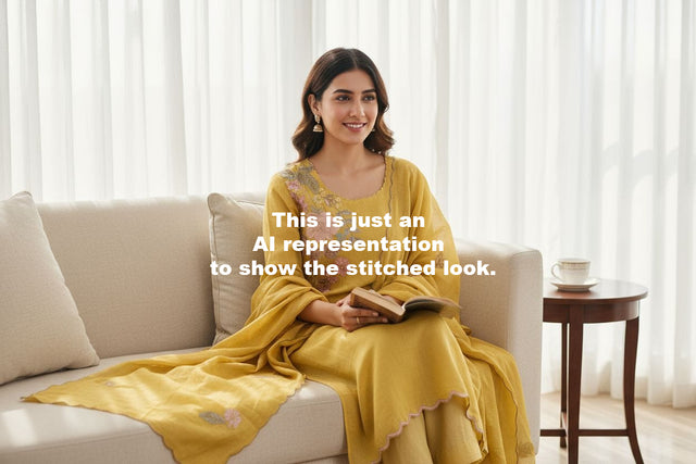 yellow-chanderi-mulmul-semi-stitched-suit-set-machine-embroidery